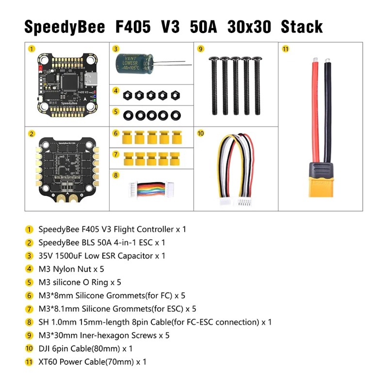 SpeedyBee F405 V3/V4 FC ESC St - Speedybee F405 V4 Bls 55A Stack reseña y precio